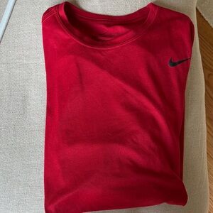 Nike Dri Fit Long Sleeve Tee | Red | Large Tall